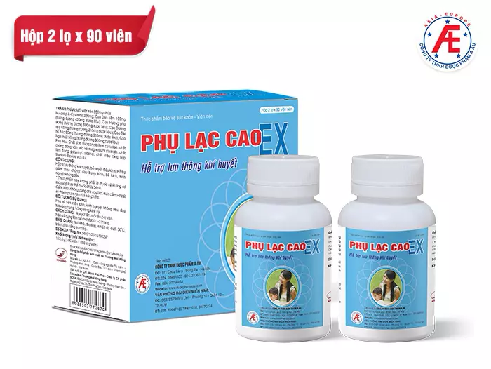  Combo Thực phẩm bảo vệ sức khỏe Phụ Lạc Cao Ex (2 lọ x 90 viên) (mua 1 PLCL tặng 1 PLCV) 